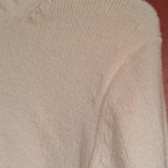 GAP CashSoft Crew Long Sleeve Womens Medium 6 Button Front Ivory Frost - Picture 3 of 14